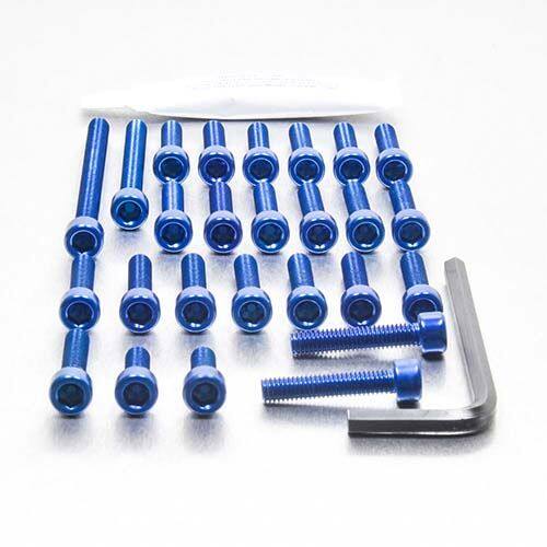 ■商品概要素材：アルミニウム製品タイプ：エンジンキット／パーツ入数：28穴あけ加工：なし重さ：100.20g■詳細説明クラッチカバー、ウォーターポンプハウジング、オルタネーターカバー、スプロケットカバーを含むサイドエンジンケーシングのオリジナルボルトを全交換するためのボルトです。キットの使い方は簡単。- ボルトを一つ外したら、同じ長さのPro-Boltを選んで交換するだけ。構成内容はおおむね5mm六角レンチドライブのM6ネジ。ボルトは7075アルミ材で、オリジナルの60％軽量という驚異の軽さを誇ります。7つのカラーチョイスであなたのマシンに周囲から一歩抜きんでた個性を。キットにはPro-Lubeと六角レンチも含まれます。締め付けトルクの説明書付属。■注意点※メーカー都合により商品の仕様変更がある場合がございます。ご了承ください。■適合車種CBR1000FM&ensp;CBR1000FM 年式: 89-92