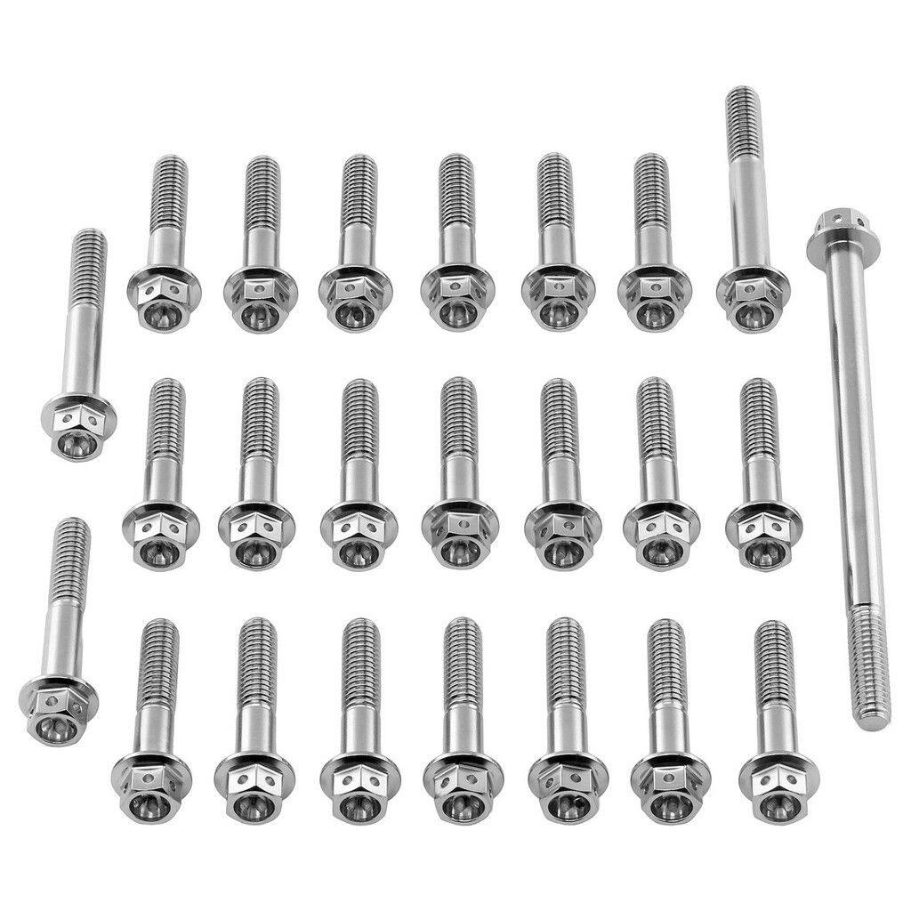 ■商品概要素材：チタン製品タイプ：エンジンキット／パーツ重さ：108.49g入数：24穴あけ加工：あり■詳細説明サイドエンジンケース、含むケースクラッチカバー、ウォーターポンプハウジング、オルタネータカバーとスプロケットカバーをメーカーオリジナルボルトから交換するボルトキット。キットを使用するのは簡単です。- 1つのボルトを取り外し、同じ長さのプロボルトと交換してください。我々のレーススペックボルトはロックワイヤの穴が各面に開けられています。6AL -4V (グレード5)から作られた我々のボルトは多くのワールドスーパーバイクのチームが使用しています。このボルトはメーカーオリジナルの設定トルクで使用出来ます。また、プロルーブおよびプロボルトステッカーはキットに含まれています。■注意点※メーカー都合により商品の仕様変更がある場合がございます。ご了承ください。■適合車種GSX-R1000 L7+&ensp;GSX-R1000 L7+ 年式: 17-22