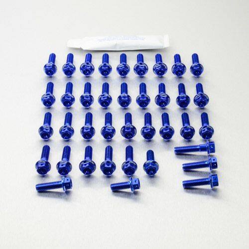■商品概要素材：アルミニウム製品タイプ：エンジンキット／パーツ重さ：91.69g入数：38穴あけ加工：あり形状：ヘックス■詳細説明クラッチカバー、ウォーターポンプハウジング、オルタネーターカバー、スプロケットカバーを含むサイドエンジンケーシングのオリジナルボルトを全交換するためのボルトです。キットの使い方は簡単。- ボルトを一つ外したら、同じ長さのPro-Boltを選んで交換するだけ。我々のレーススペックボルトはロックワイヤの穴が各面に開けられています。ボルトは7075アルミ材で、オリジナルの60％軽量という驚異の軽さを誇ります。7つのカラーチョイスであなたのマシンに周囲から一歩抜きんでた個性を。キットにはPro-Lubeと六角レンチも含まれます。締め付けトルクの説明書付属。■注意点※メーカー都合により商品の仕様変更がある場合がございます。ご了承ください。■適合車種Street Triple 765 RS&ensp;Street Triple 765 RS 年式: 17-22
