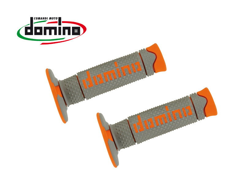 domino ドミノ オフロード DSH グリップ HONDA ホンダ YAMAHA ヤマハ SUZUKI スズキ KAWASAKI カワサキ DUCATI ドゥカティ HUSQVARNA ハスクバーナ BMW ハンドル カラー：グレー×オレンジ