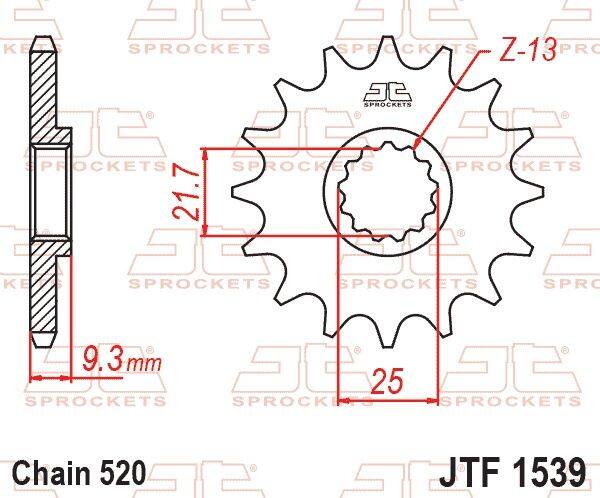 JT SPROCKETS JTスプロケット JTF1539 (スチールフロントスプロケット) KAWASAKI ...