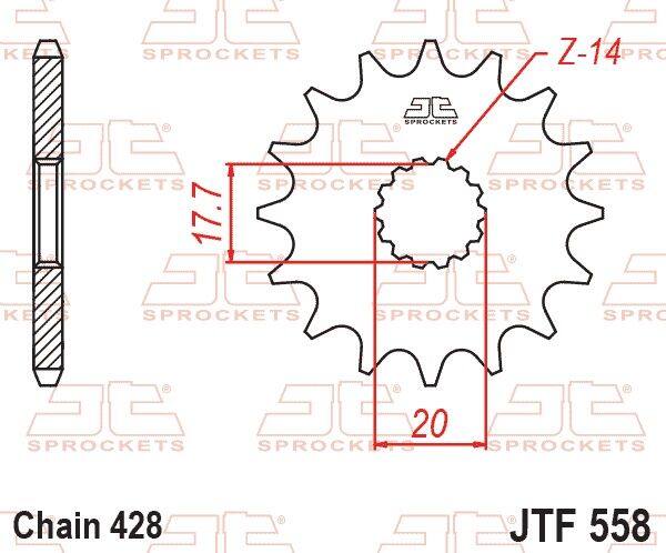 JT SPROCKETS JTスプロケット JTF558 (スチールフロントスプロケット) TZR80 R YAMAHA ヤマハ ドライブスプロケット・フロントスプロケット 駆動系