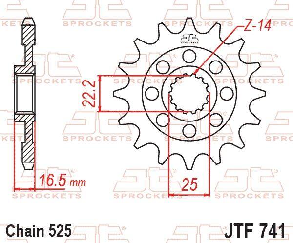 ■商品概要丁数：14チェーンサイズ：525選択可能丁数：14，15素材：SCM420/20CrMo クロムモリブデン鋼代替タイプ：JTF741RB (OEタイプラバークッション付きフロントスプロケット)■詳細説明JTスチールスプロケットは、リアスプロケットに高品質の高周波焼入れ高炭素鋼、フロントスプロケットにSCM420クロモリ鋼合金を使用して製造されています。JTスチールスプロケットシリーズは、すべてのモーターサイクルおよびATV向けに2500種類以上をラインナップしています。■注意点※取扱説明書が付属する場合は、外国語となります。※輸入商材の為、納期が遅れる場合がございます。あらかじめご了承ください。※メーカー都合により商品の仕様変更がある場合がございます。ご了承ください。　※画像はイメージです。■適合車種749 S&ensp;749 S 年式: 03-06749&ensp;749 年式: 04-06