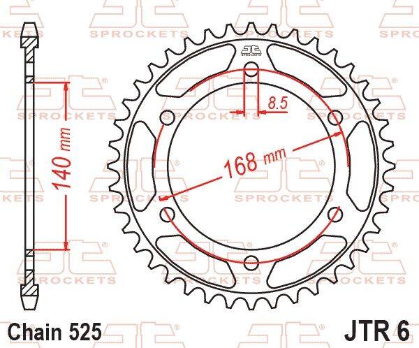 JT SPROCKETS JTスプロケット JTR6 (スチールリアスプロケット) F800 GS K72 BMW ドリブンスプロケット・リアスプロケット 駆動系