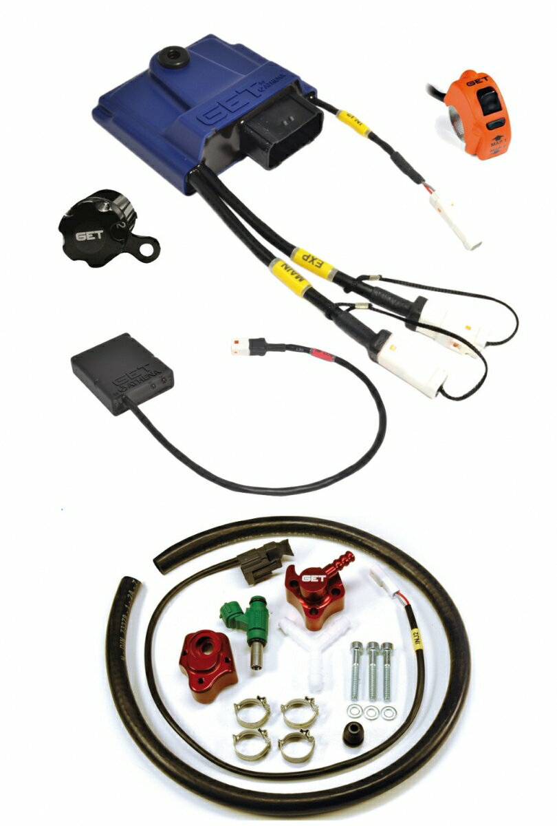 ■商品概要キット内容：ECU＋MAPスイッチ＋WiFi-COM＋LC-GPA＋セカンドインジェクター■詳細説明PRO FACTORY キットは、中・高速域で燃料の流れを最適化するためにGETが開発したレーシングキットです。キットは250ccアプリケーション用に開発され、信頼性を損なうことなくエンジンを最大限に活用します。ECUには2つのマップが用意されています。・マップ1：OEMシングルインジェクターを備えた標準エンジンのマップ・マップ2：GETセカンドインジェクターを備えた標準エンジンマップキットに含まれている取り付けテンプレートにより、エンジンをさらに変更する必要なく、すばやく直感的なインストールが可能です。■注意点※メーカー都合により商品の仕様変更がある場合がございます。ご了承ください。※レース専用、公道走行不可です。　※画像はイメージです。■適合車種350 SXF&ensp;350 SXF 年式: 14