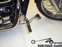 MOTORRAD BURCHARD モトラッド バーチャード Forward Controls Kit 11cm forward ABE VT 750 Black Widow HONDA ホンダ Surface：Black Dull / Footpeg and Lever Design：Ness Style Look milled Levers