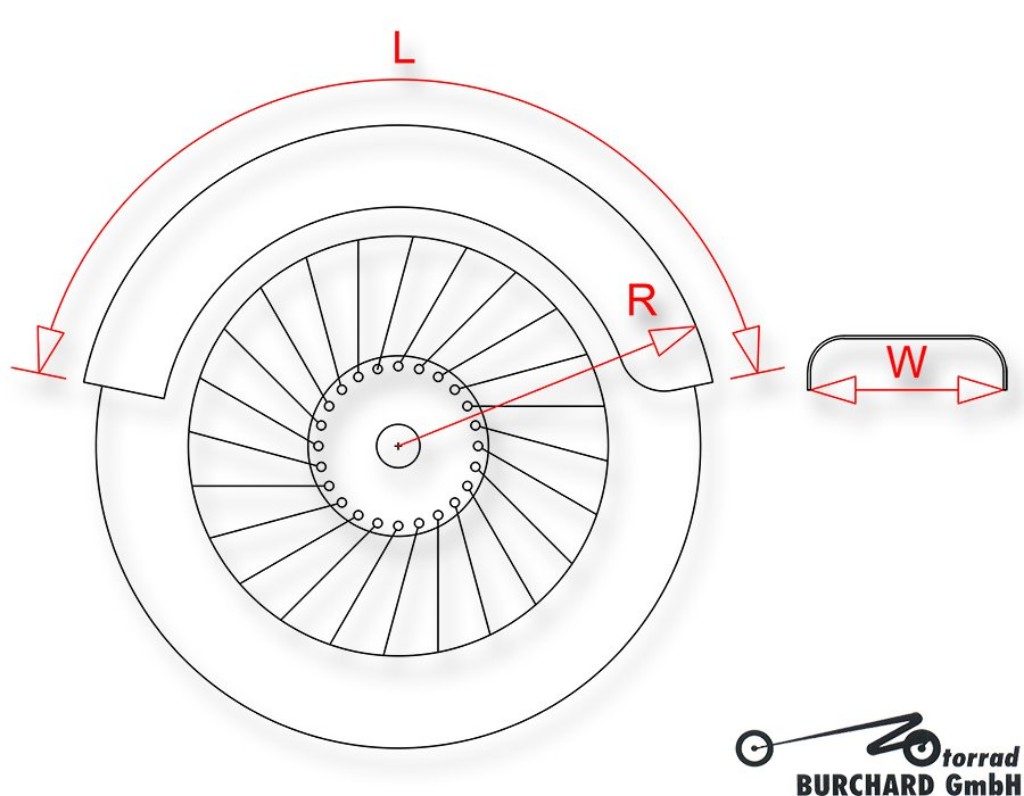 MOTORRAD BURCHARD モトラッド バーチャード Fender Steel'Flat'Style Fender Width：220mm