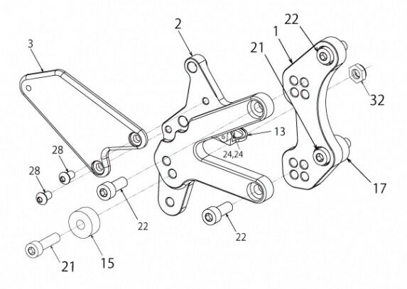 TRICKSTAR トリックスター バックステップキット リペア右側プレートASSY Z900RS KAWASAKI カワサキ その他ステップオプション・補修部品 ステップ 足回り
