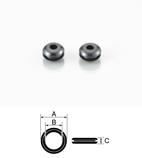 K-CON キタココンビニパーツ グロメット（PVC） 防振ゴム A：8.5mm×B：3.0mm× C：4.7mm／適合(下穴:φ5.5/板厚:1.5mm-2mm)