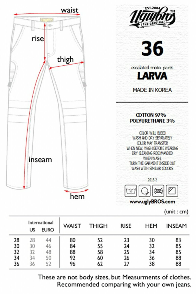 uglyBROS アグリブロス MOTOPANTS(モトパンツ) LARVA ライディングパンツ パンツ・ボトムス アパレル