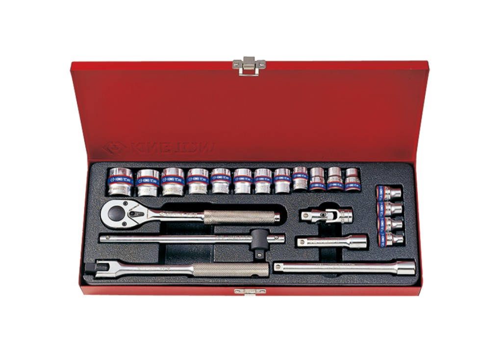 King tony キングトニー 22-Piece 3／8' DR. Hexagon Socket Set (Metal Box) セット工具
