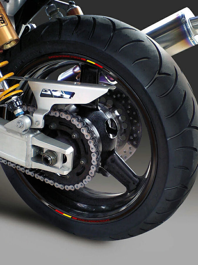 MDF エムディーエフ デリコロールリムストライプ 6mm リムステッカー・リムストライプ 外装 カラー：ブラック / サイズ：二輪 10インチ／四輪 9インチ