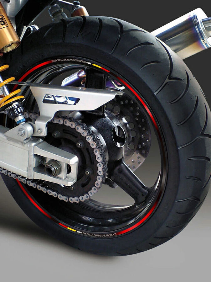 MDF エムディーエフ デリコロールリムストライプ 6mm リムステッカー・リムストライプ 外装 カラー：レッド / サイズ：二輪 8インチ／四輪 7インチ