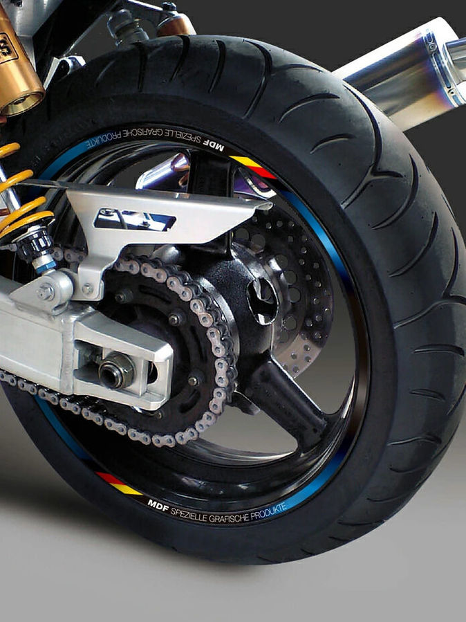 MDF エムディーエフ デリコロールリムストライプ 10mm リムステッカー・リムストライプ 外装 カラー：ブルー / サイズ：二輪 19インチ／四輪 18インチ