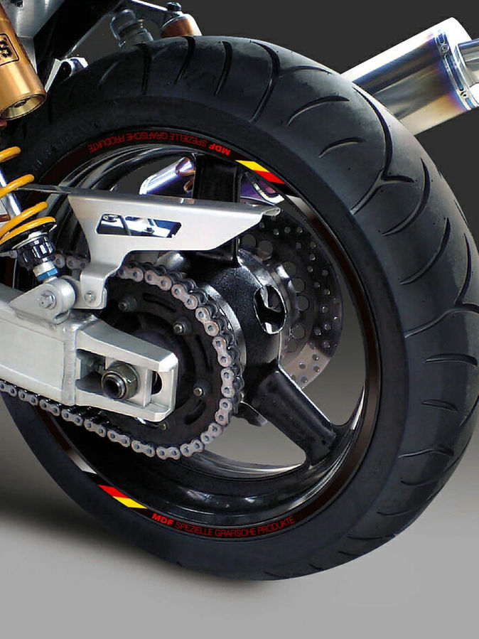 MDF エムディーエフ デリコロールリムストライプ 10mm リムステッカー・リムストライプ 外装 カラー：ブラック / サイズ：二輪 16インチ／四輪 15インチ