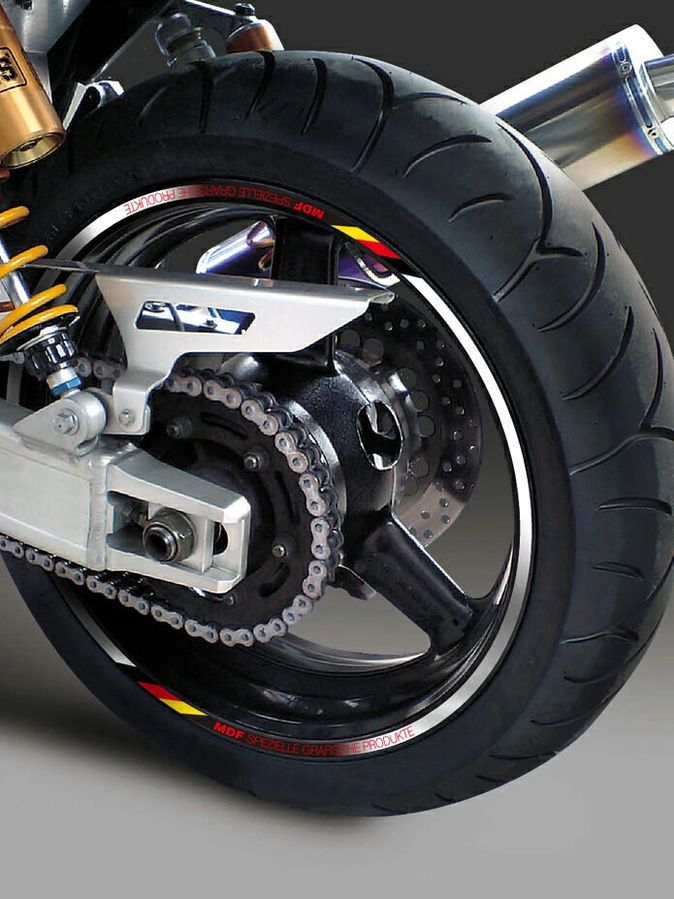 MDF エムディーエフ デリコロールリムストライプ 10mm リムステッカー・リムストライプ 外装 カラー：ホワイト / サイズ：二輪 15インチ／四輪 14インチ