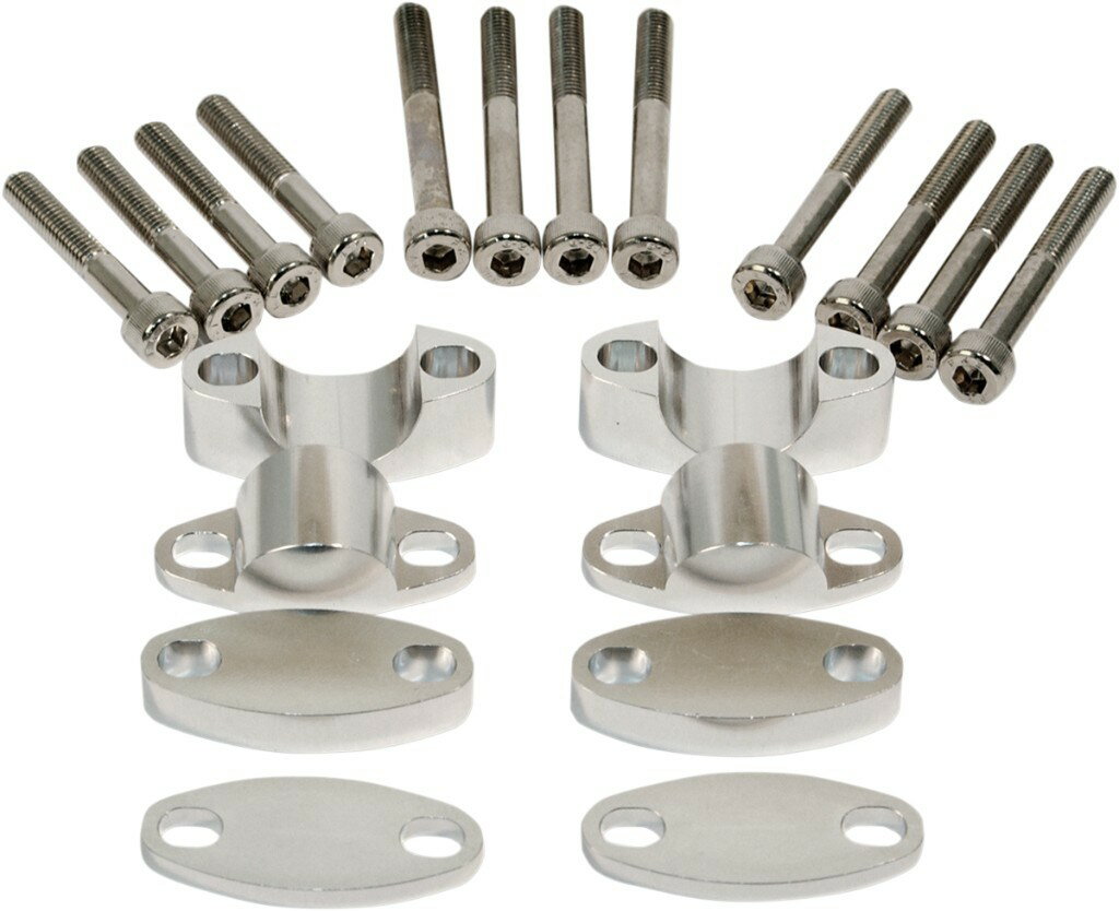 EMGO エムゴ RISER KIT H／BAR 1 1／8 ハンドルポスト・ハンドルライザー ハンドル周辺パーツ ハンドル Color：Silver(Finish：Polished) [0602-0788]