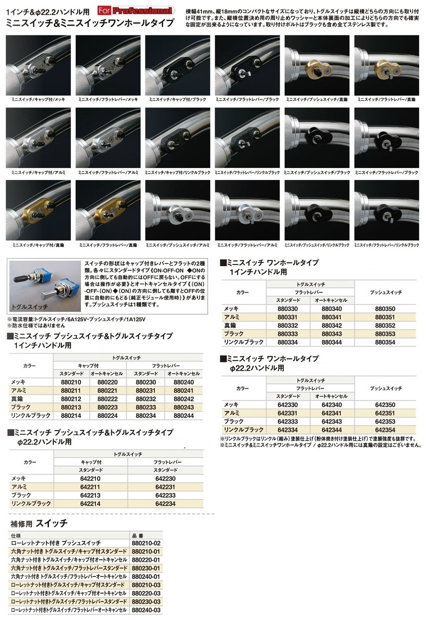 ■詳細説明補修用スイッチ■適合車種汎用&ensp;汎用 ■商品番号881210-02■JANコード4947934065179