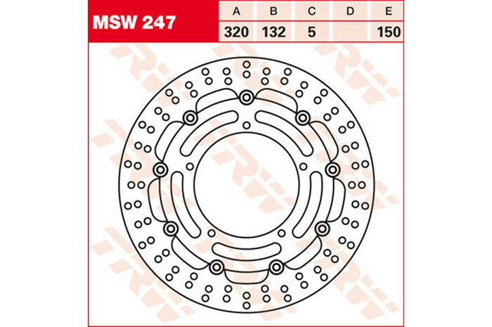 TRW ƥ֥ BRAKE-DISCS [MSW247] FZ1 1000 N [RN16] FZ1 1000 NA [RN16] FZ1 1000 S Fazer [RN16] FZ1 1000 SA Fazer [RN16] XVS 1300 Custom [VP36] XV-Y 1700 V-Max [RP21] YZF 1000 R1 [RN12]