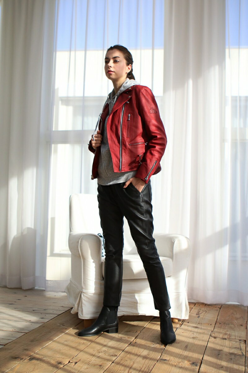 RIDEZ ライズ 【SugarRidez】TAPERED LEATHER PANTS(テーパー レザー パンツ) レデ...
