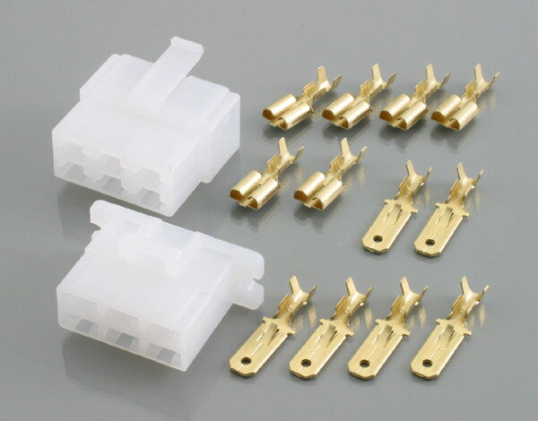 K-CON キタココンビニパーツ コネクターセット コネクター・カプラー スイッチ・ハーネス関係 電装系 タイプ：250型／6極／逆ロック(カプラー色：白)のサムネイル