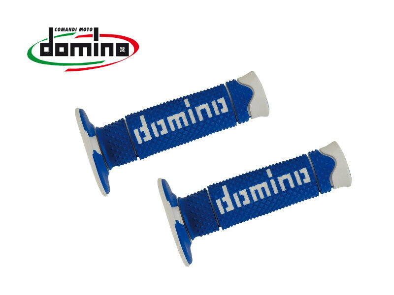 domino ドミノ オフロード DSH グリップ HONDA ホンダ YAMAHA ヤマハ SUZUKI スズキ KAWASAKI カワサキ DUCATI ドゥカティ HUSQVARNA ハスクバーナ BMW ハンドル カラー：ブルー×ホワイト