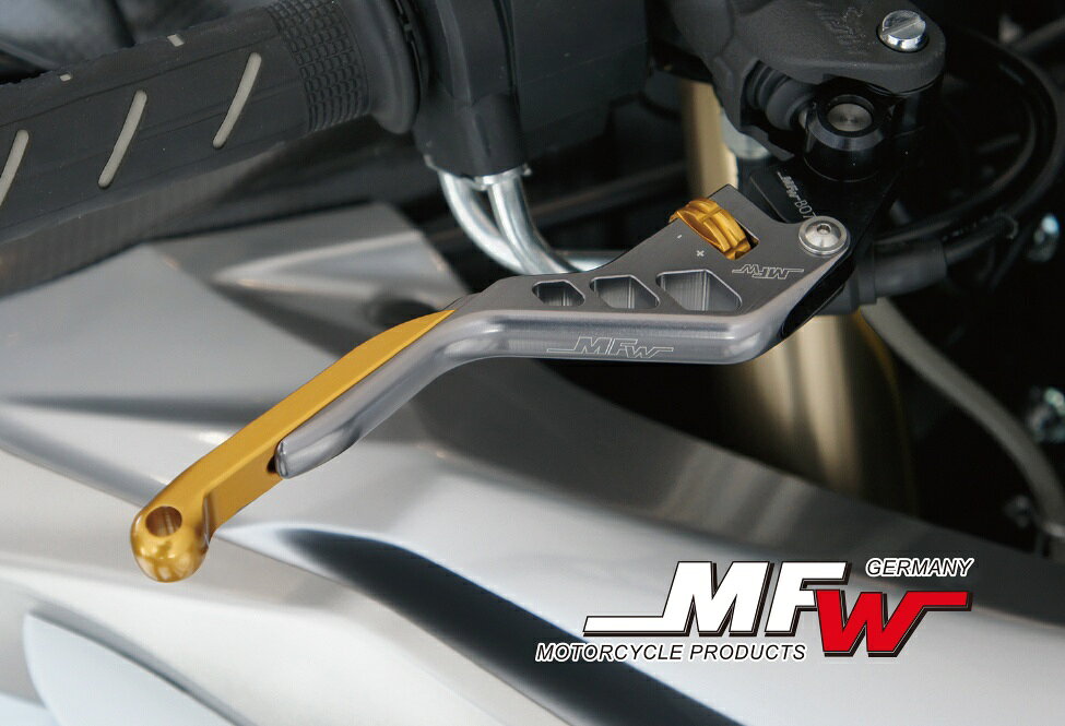 ウェビック 楽天市場店のMFW エムエフダブリュー ブレーキレバー レボリューションタイプ VMAX KAWASAKI カワサキ ハンドル周辺パーツ ハンドル レバーカラー：ガンメタ×ダイヤルカラー：グリーン｜アングル2
