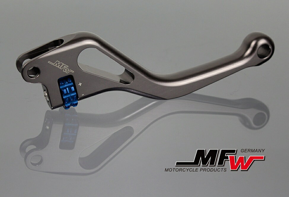 MFW エムエフダブリュー クラッチレバー ショートタイプ MT07 MT09 MT09Tracer XSR700 XSR900 YAMAHA ヤマハ ハンドル周辺パーツ ハンドル レバーカラー：ガンメタ×ダイヤルカラー：ブルー