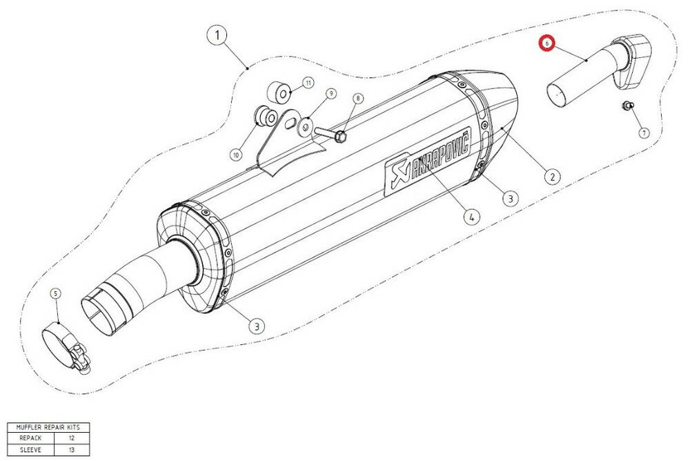 AKRAPOVIC アクラポビッチ 【リペアパーツ】V-TUV052L/2 noise insert SS F800GT F800R BMW バッフル・インナーサイレンサー マフラー