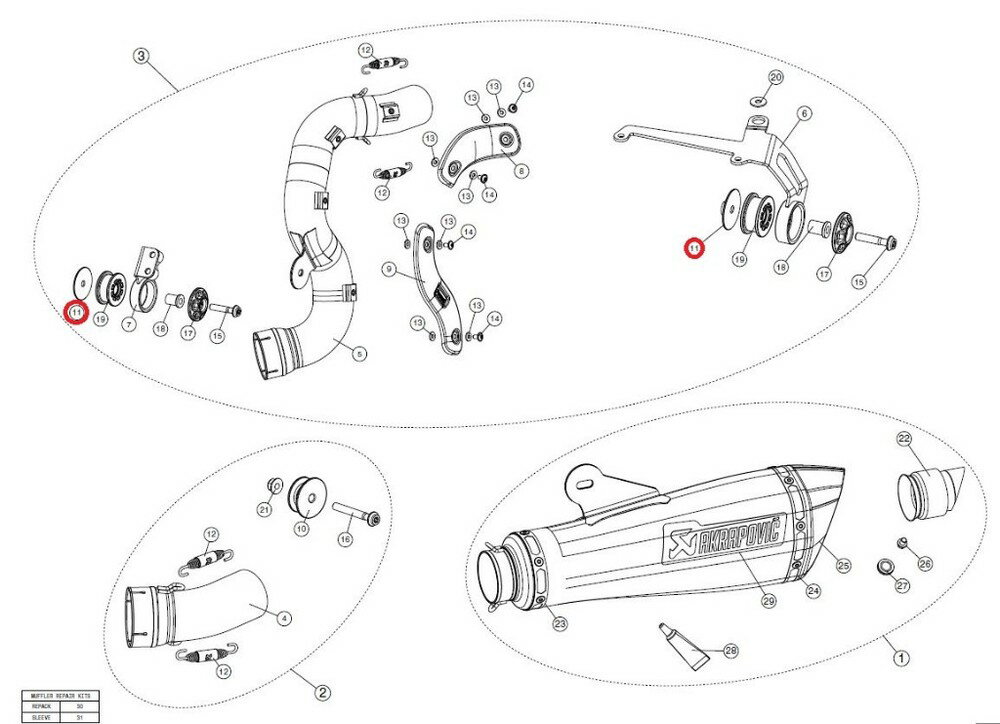 AKRAPOVIC アクラポビッチ 【リペアパーツ】P-DR89 washer with nut F750GS F850GS ADVENTURE R NINET PURE RACER SCRAMBLER URBAN G S RNINE T BMW その他マフラーオプション・補修部品 マフラー