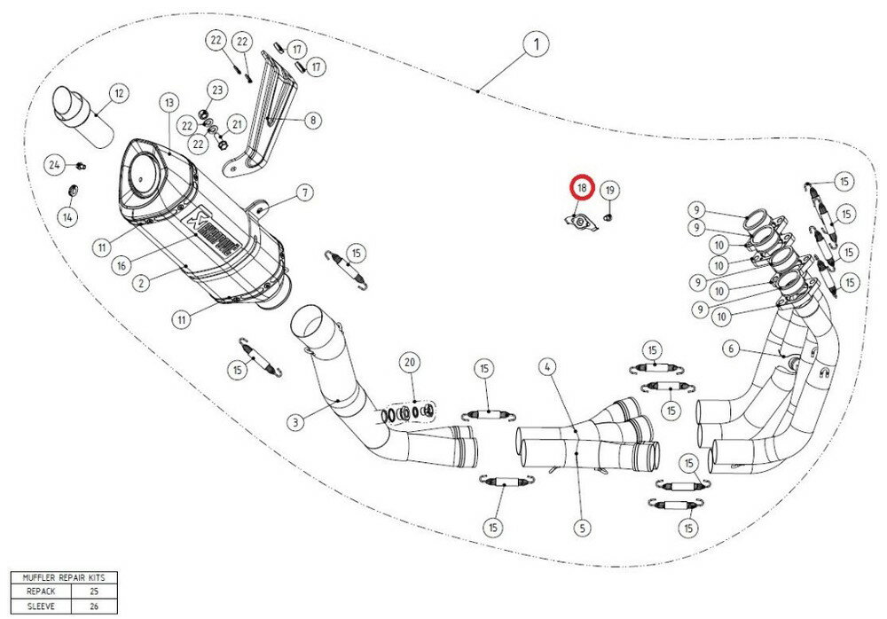 AKRAPOVIC アクラポビッチ 【リペアパーツ】P-X105 holder SS GSX-R1000 SUZUKI スズキ その他マフラーオプション・補修部品 マフラー