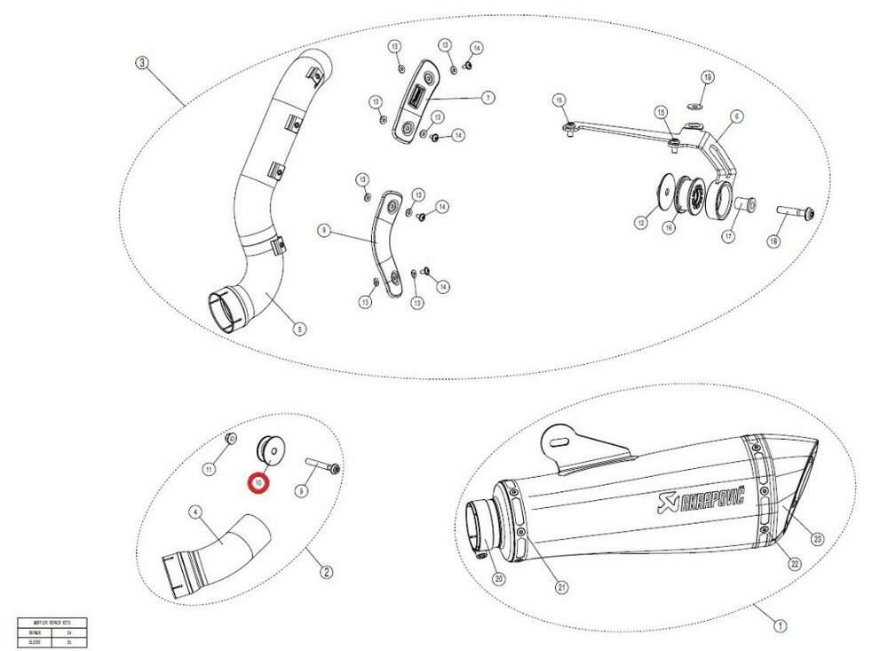 AKRAPOVIC アクラポビッチ 【リペアパーツ】P-DR83 distance ring al R NINET PURE RACER SCRAMBLER URBAN G S RNINE T BMW その他マフラーオプション・補修部品 マフラー