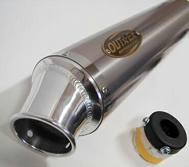 OUTEX アウテックス モタード／ビッグシングル用 ステンレスサイレンサー 補修・汎用サイレンサー マフラー