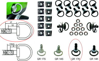 KN企画メンテナンス小物QUICKRELEASEFASTENER【カウルクリップ】17mmブラック10個