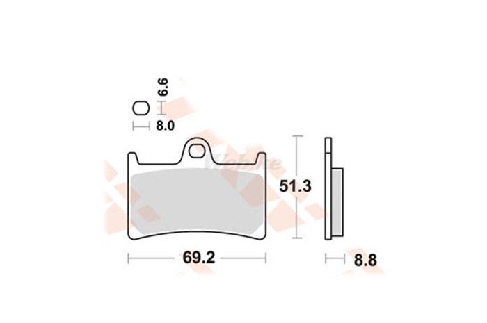 TRW ƥ֥ BRAKE-PADS ORGANIC Scooters And Offroad [MCB611SRM] XP 500 T-Max [SJ06] XP 530 T-Max [SJ09]