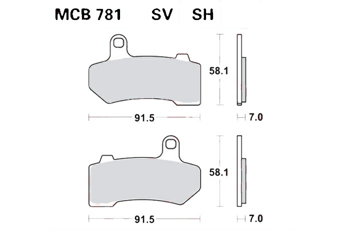 TRW ティーアールダブル BRAKE-PADS SINTER [MCB781SH] HARLEY-DAVIDSON ハーレーダビッドソン ブレーキパッド ブレーキ