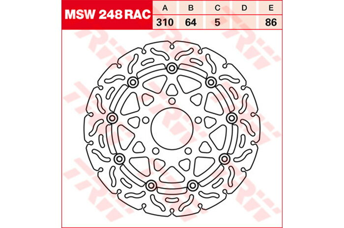 TRW ƥ֥ BRAKE-DISCS RACING [MSW248RAC2] GSF 650 Bandit [WVB5] 05-06 GSF 650 S Bandit [WVB5] 05-06 GSX 750 F [WVAK] 03-06 SV 650 [WVBY] SV 650 S [WVBY] VLR 1800 Intruder C1800R [WVCT] 08-11 VZ - Intruder M1500 [WVCU] 09-10