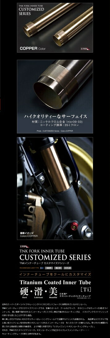 TNK ティーエヌケー インナーチューブ カスタマイズドシリーズ HORNET 600 [ホーネット] 07-08 HONDA ホンダ サスペンション 足回り