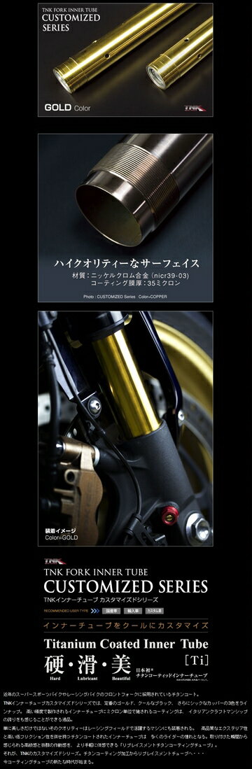 TNK ティーエヌケー インナーチューブ カスタマイズドシリーズ ZX-9 R KAWASAKI カワサキ サスペンション 足回り