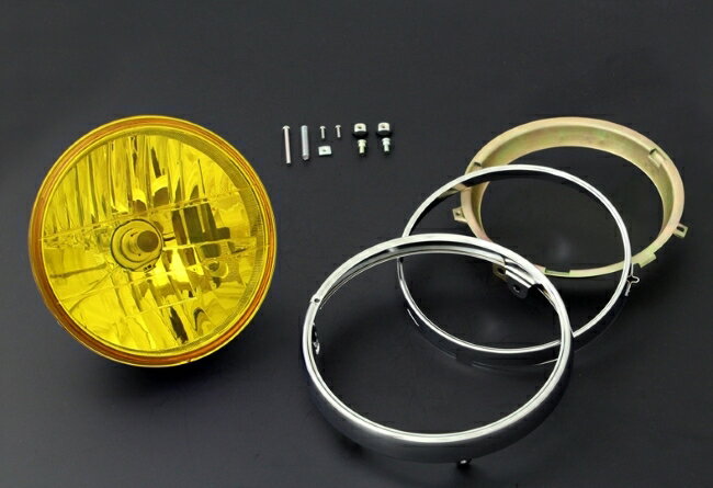 BRIGHTEC ブライテック ラウンドタイプ 旧カワサキ系レンズ リム付 ヘッドライト 灯火類 電装系