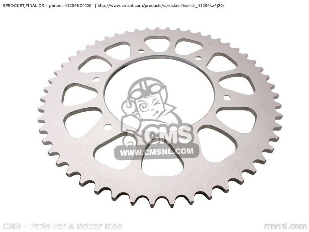 CMS シーエムエス (41204-KZ4-J30) SPROCKET，FINAL DR CR125R (Y) AUSTRALIA CR125R (Y) CANADA / CMF CR125R (Y) EUROPEAN DIRECT SALES / CMF CR125R (Y) NETHERLANDSCMF CR125R (Y) USA