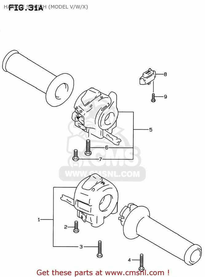 CMS シーエムエス SWITCH ASSY，HANDLE，L GSF600S BANDIT 1996 T USA E03 1997 V 1998 W 1999 X 2000 Y 2001 K1 2002 K2 2003 K3 SUZUKI スズキ ハンドルスイッチ・スイッチボックス ハンドル周辺パーツ ハンドル