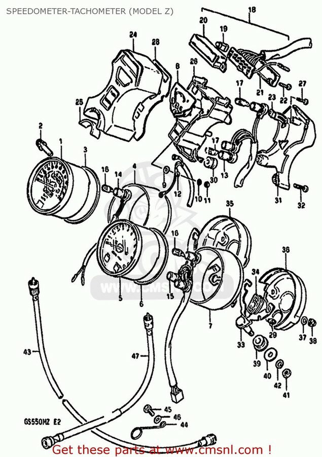 CMS シーエムエス (34210-45360) TACHOMETER GS550M 1981 X E02 E04 E06 E22 E24 E34 1982 Z E25 SUZUKI スズキ タコメーター メーター・インジケーター関係 電装系