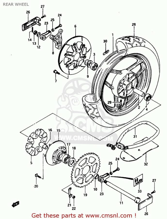 CMS २ (64611-31003) DRUMREAR SPROCKET MOUNT GS1150 1984 E USA E03 1985 F 1986 G GS1150EF GS1150EF2 GS1150EG GS1150ES3 GS1150ESE GS1150ESF GS1150ESG GS550L SUZUKI  ¾ۥ륪ץ佤 ۥϢ ­