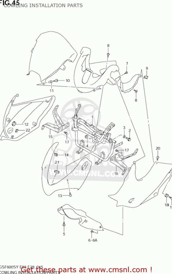 CMS シーエムエス (94510-31F10) BRACE COMP，COWLING GSF600S BANDIT 2000 Y USA E03 2001 K1 2002 K2 2003 K3 SUZUKI スズキ カウルステー 外装