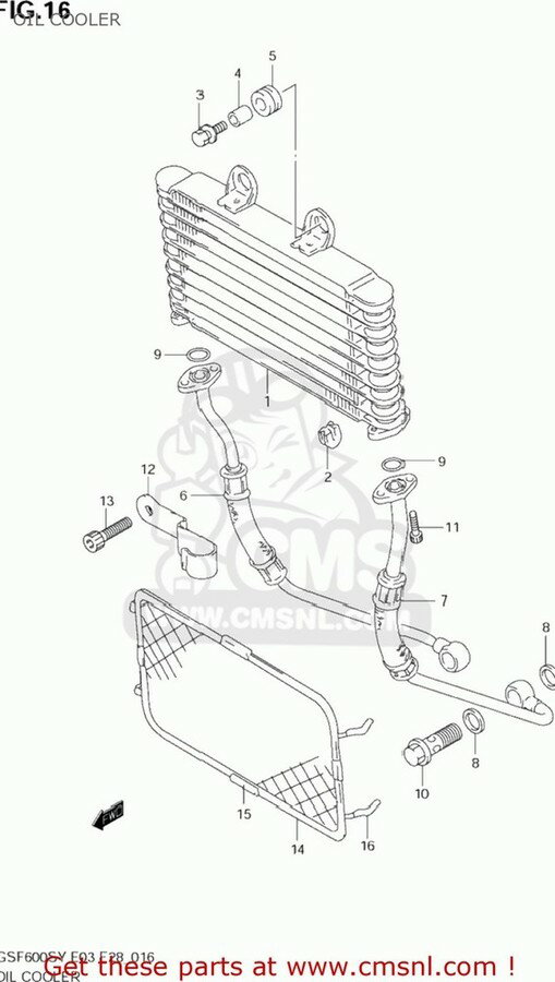 CMS シーエムエス (1647026E40) HOSE COMP，OIL GSF600S BANDIT 2000 Y USA E03 2001 K1 2002 K2 2003 K3 SUZUKI スズキ オイルクーラー 冷却関連 エンジン