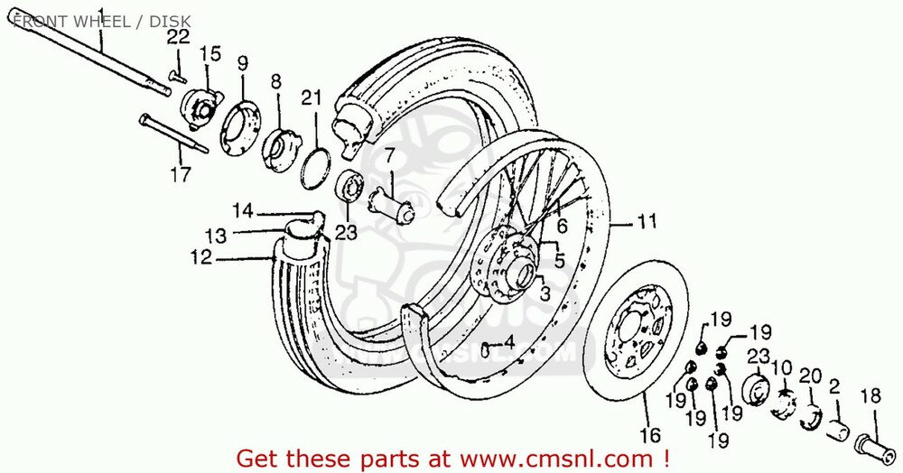CMS २ (44701405771) RIM FRONT WHEEL CB750K7 FOUR AUSTRALIA CANADA...