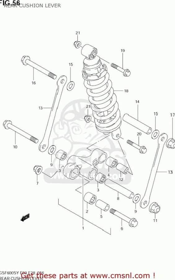CMS シーエムエス (6260031830) LEVER SET，REAR CUSHION GSF600S BANDIT 2000 Y USA E03 2001 K1 2002 K2 2003 K3 SUZUKI スズキ その他サスペンションオプション・補修部品 サスペンション 足回り