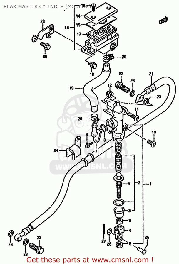 CMS シーエムエス HOSE，RR BRAKE GSF400 1991 M E02 E04 E16 E21 E22 E24 E25 E34 E53 1992 N E30 1993 P BANDIT USA E03 CALIFORNIA E33 SUZUKI スズキ ブレーキホース・クラッチホース ブレーキ