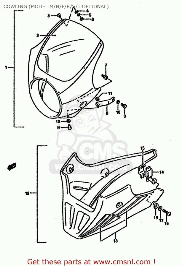 CMS シーエムエス (94402-01D60-33J) COWLING SET，UPPER (GREEN)